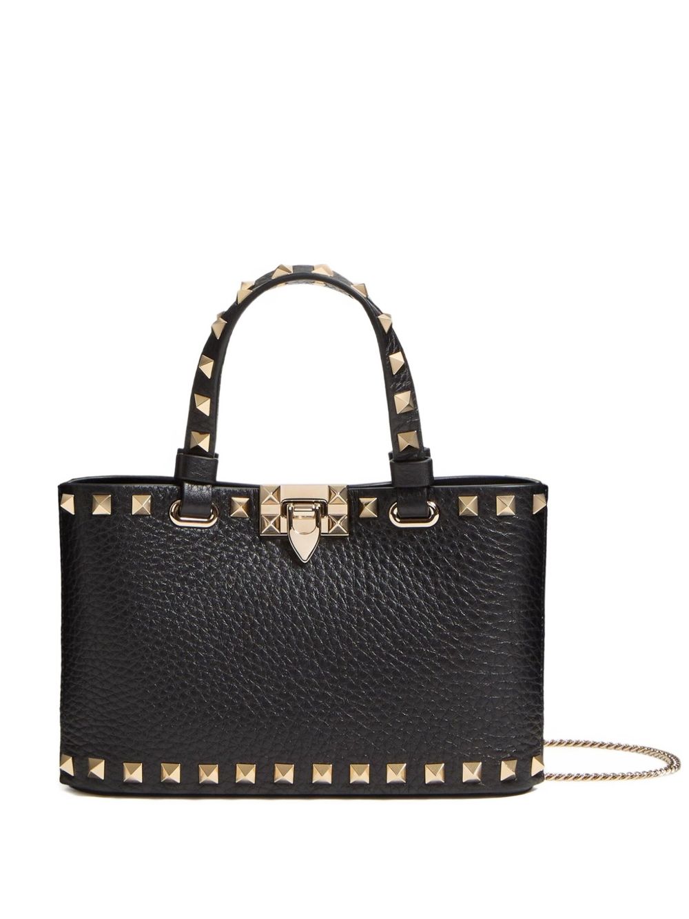 Valentino Garavani Mini Rockstud Shopping Bag in Garnet Calfskin Valentino Garavani