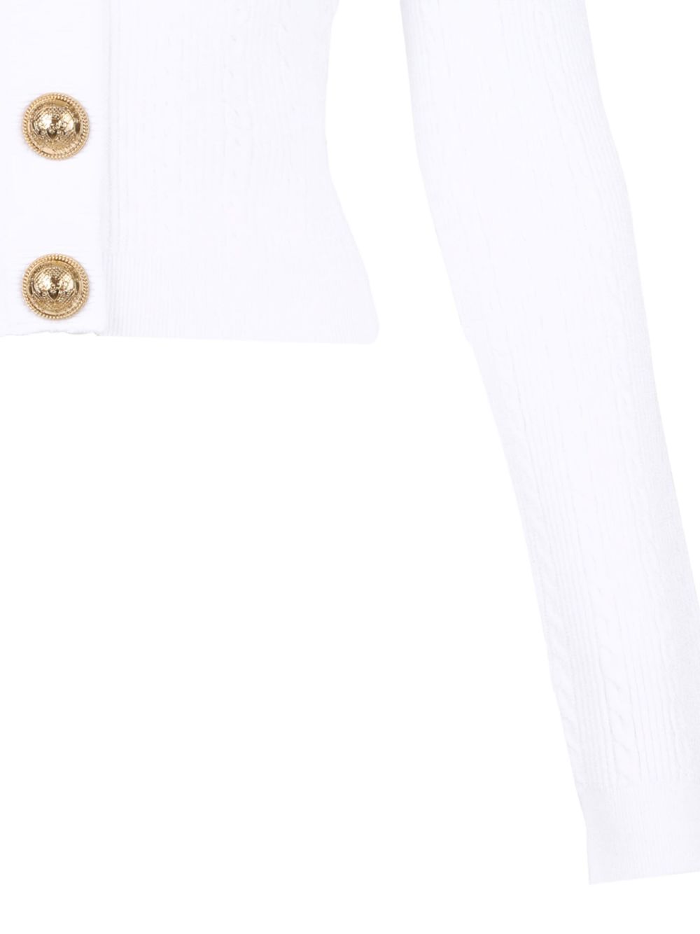 Balmain Button-Trim Cable-Knit Cardigan Balmain