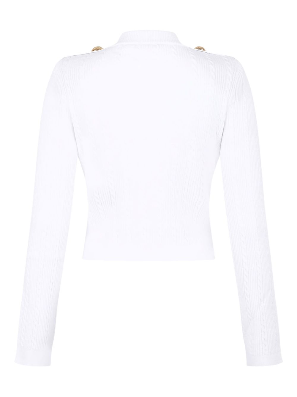 Balmain Button-Trim Cable-Knit Cardigan Balmain