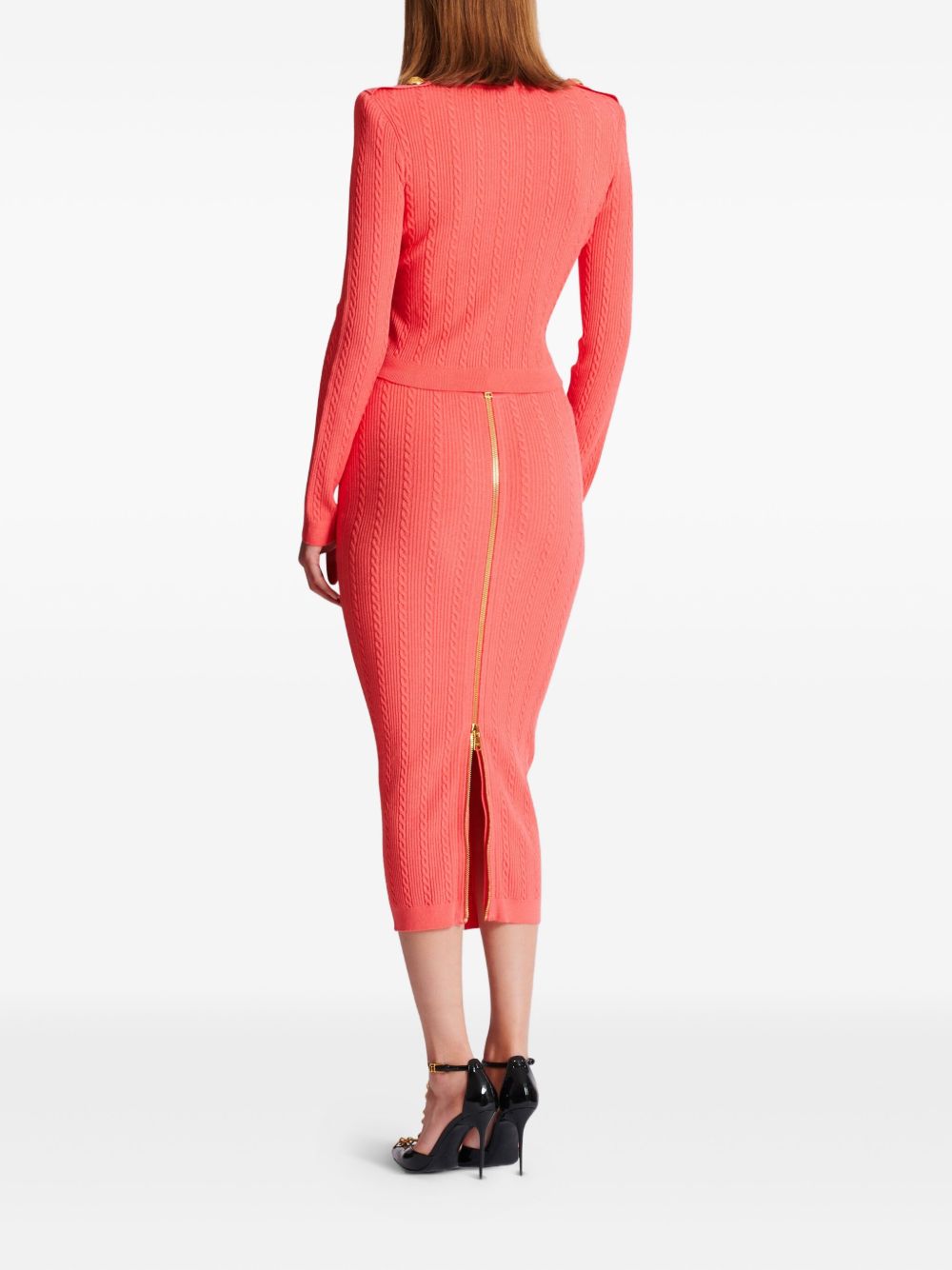 Balmain Long-sleeved twisted knit cardigan Balmain