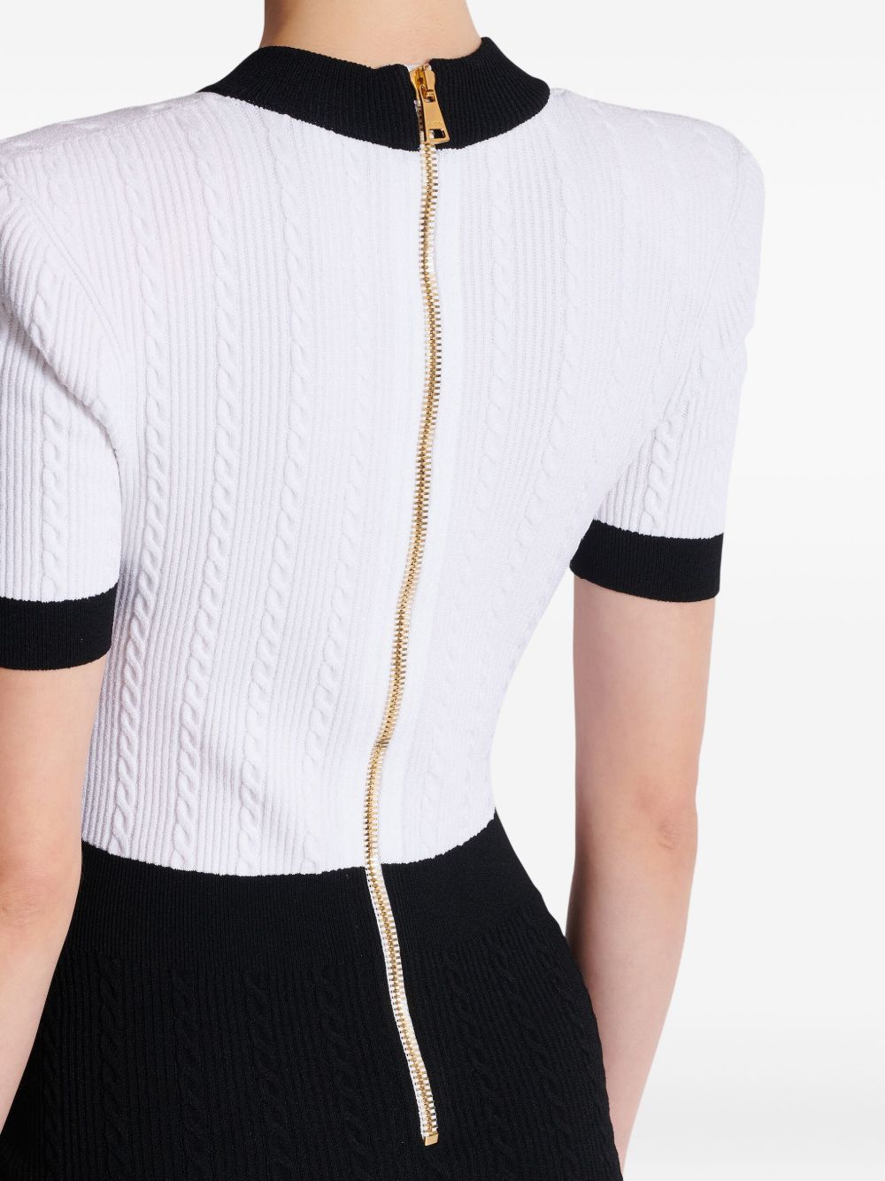 Balmain Two-tone twisted knit bodycon dress Balmain