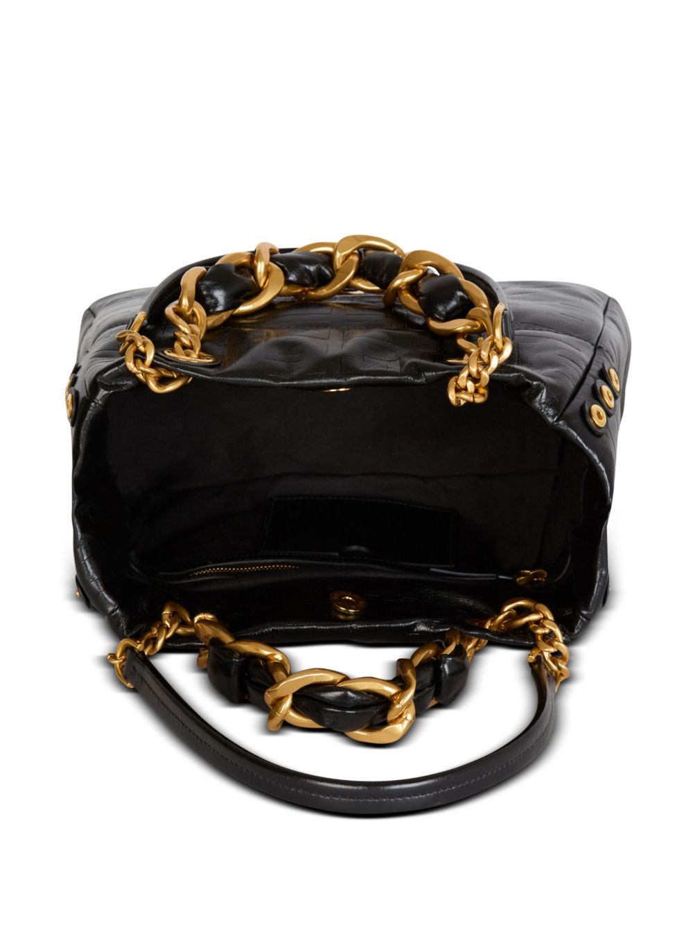 Balmain 1945 Soft PB-monogrammed crinkled small leather tote bag Balmain