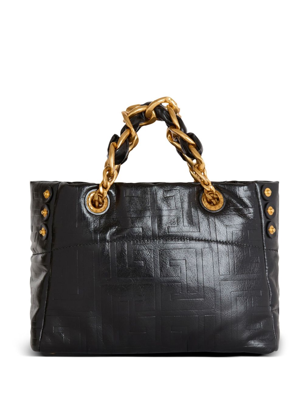Balmain 1945 Soft PB-monogrammed crinkled small leather tote bag Balmain