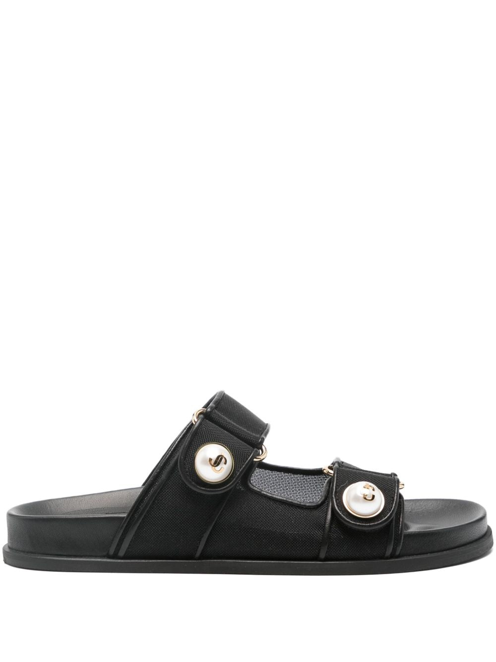 Jimmy Choo Fayence Sandal Low leather sandals with pearls Jimmy Choo