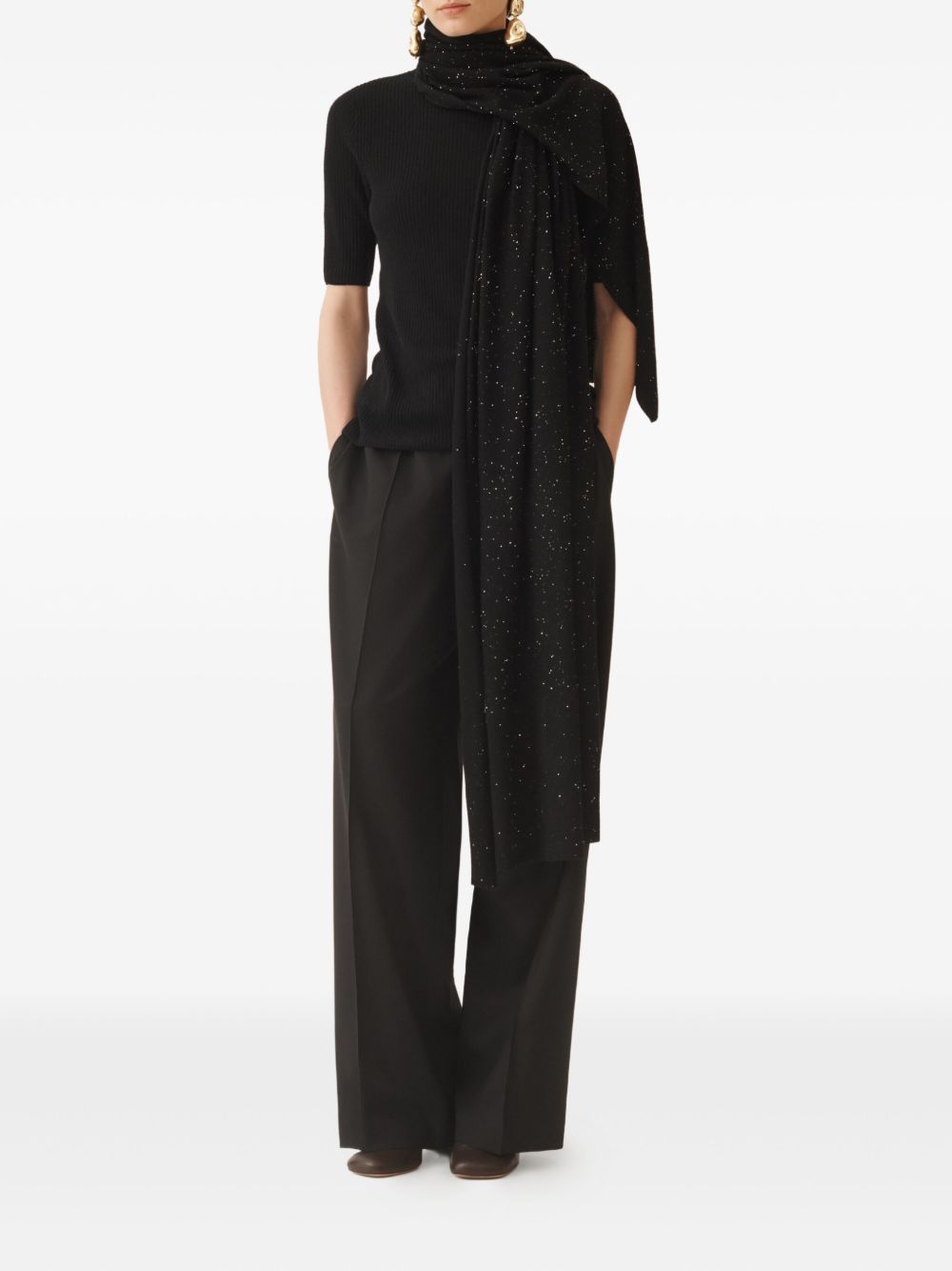Fabiana Filippi sequin embellishment Wool scarf Fabiana Filippi