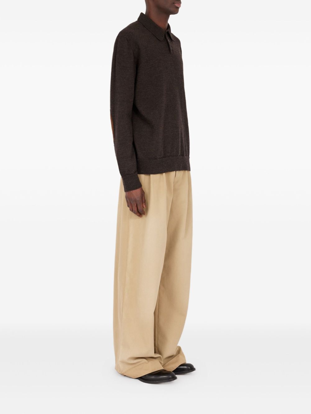 Maison Margiela Elbow-patch wool polo shirt Maison Margiela