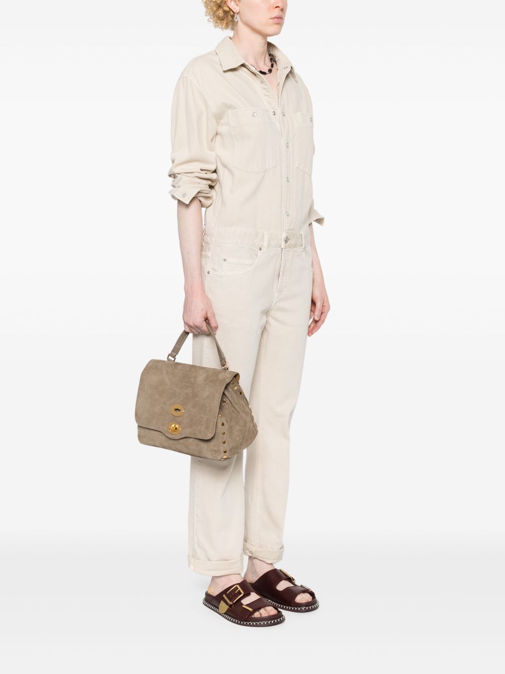 Zanellato Postina Jones small suede leather handbag Zanellato