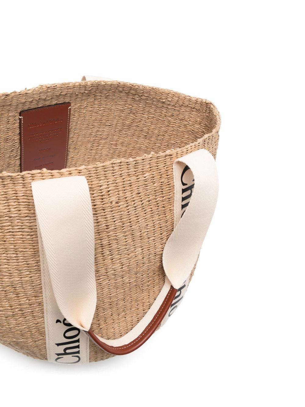 Chloé Large Woody basket bag in natural fibres Chloé