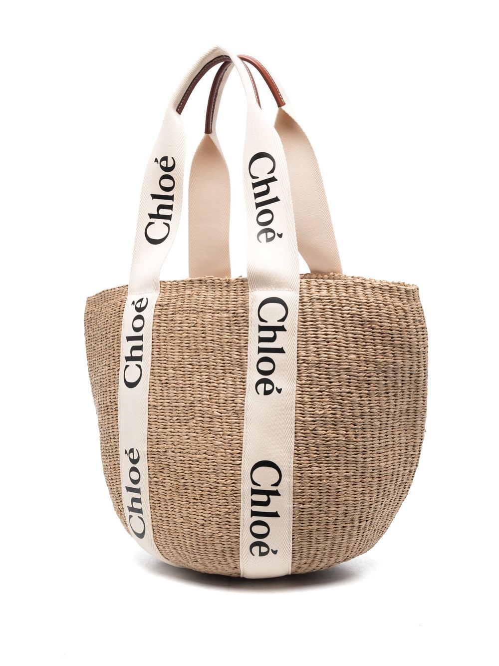 Chloé Large Woody basket bag in natural fibres Chloé