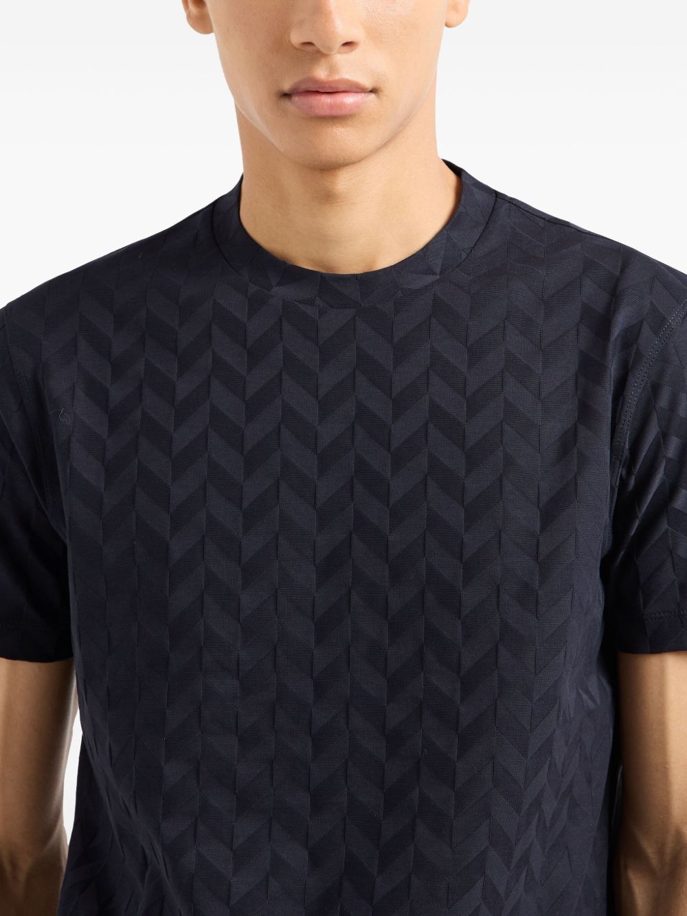 Emporio Armani Jersey T-shirt with all-over jacquard pattern Emporio Armani