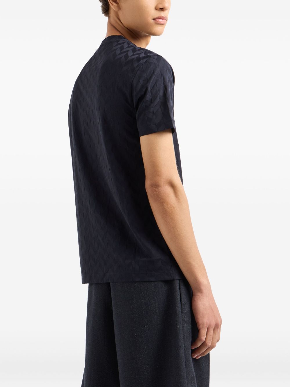Emporio Armani Jersey T-shirt with all-over jacquard pattern Emporio Armani