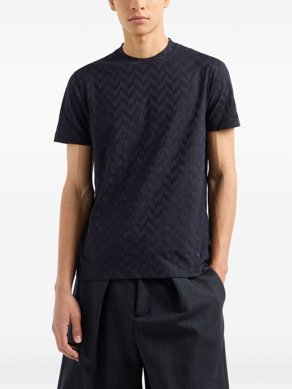 Emporio Armani Jersey T-shirt with all-over jacquard pattern Emporio Armani