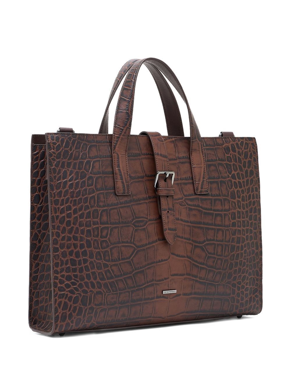 Emporio Armani Crocodile-print leather business bag Emporio Armani