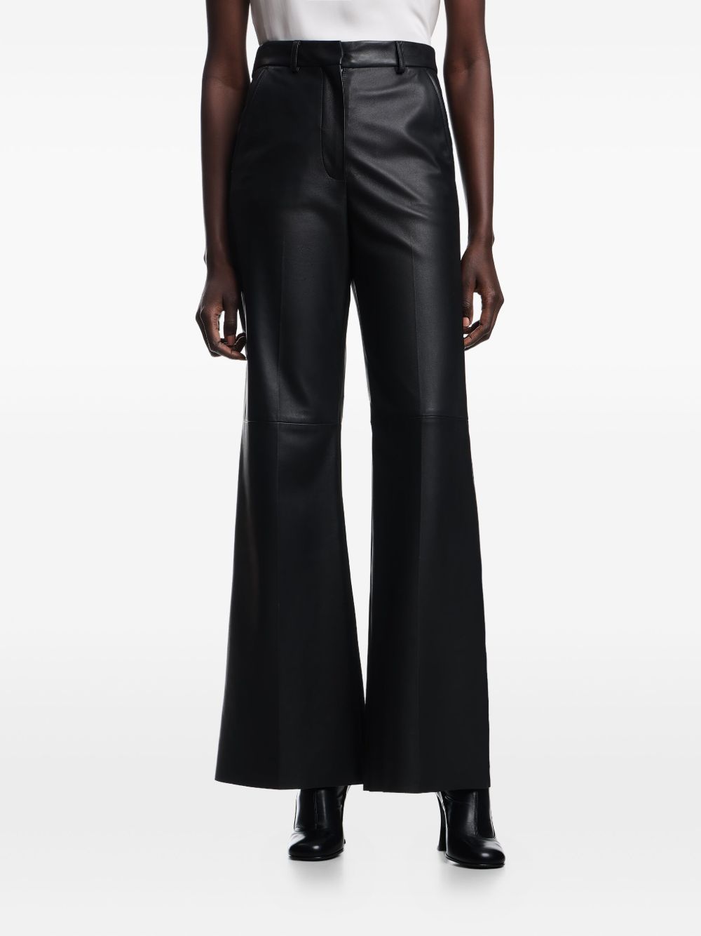 Emporio Armani Palazzo trousers in lambskin glovery Emporio Armani