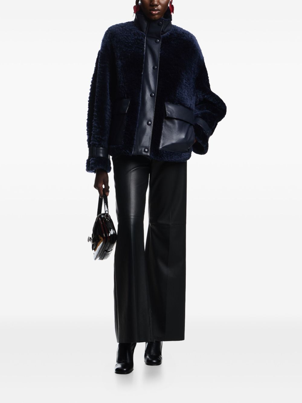 Emporio Armani Palazzo trousers in lambskin glovery Emporio Armani