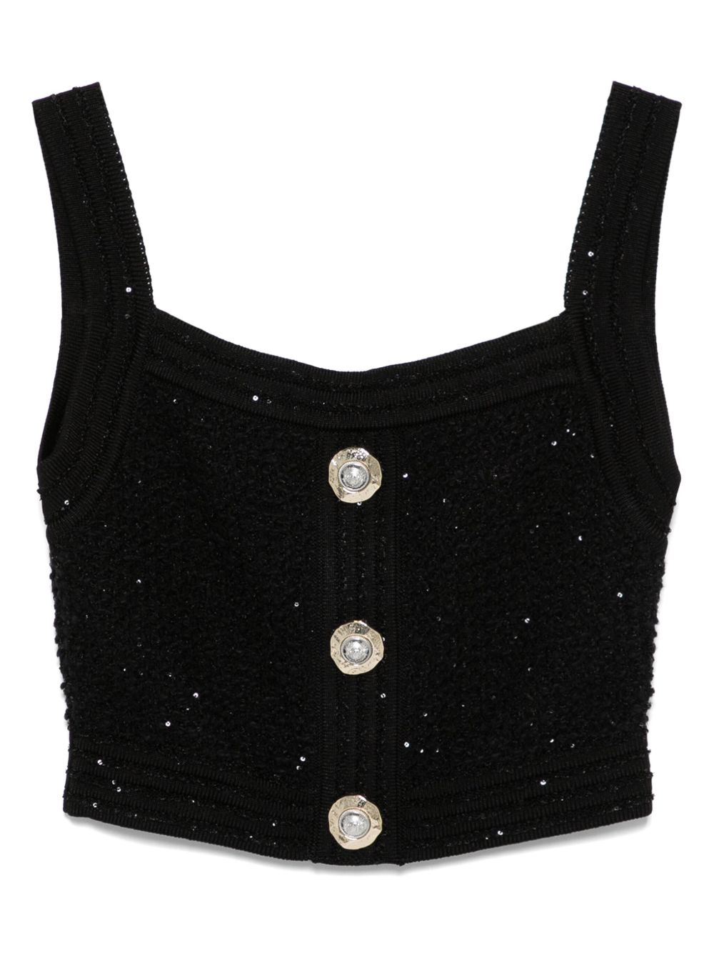 Balmain Black Sleeveless Tops Balmain