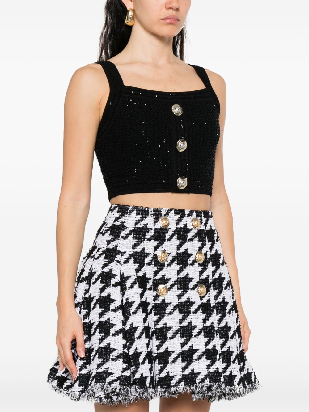 Balmain Black Sleeveless Tops Balmain