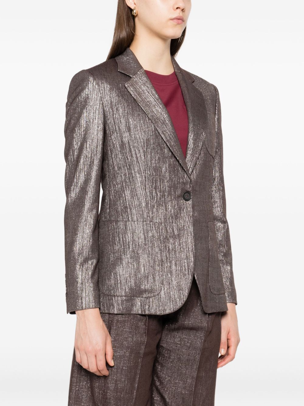 Brunello Cucinelli Metallic single-breasted blazer Brunello Cucinelli