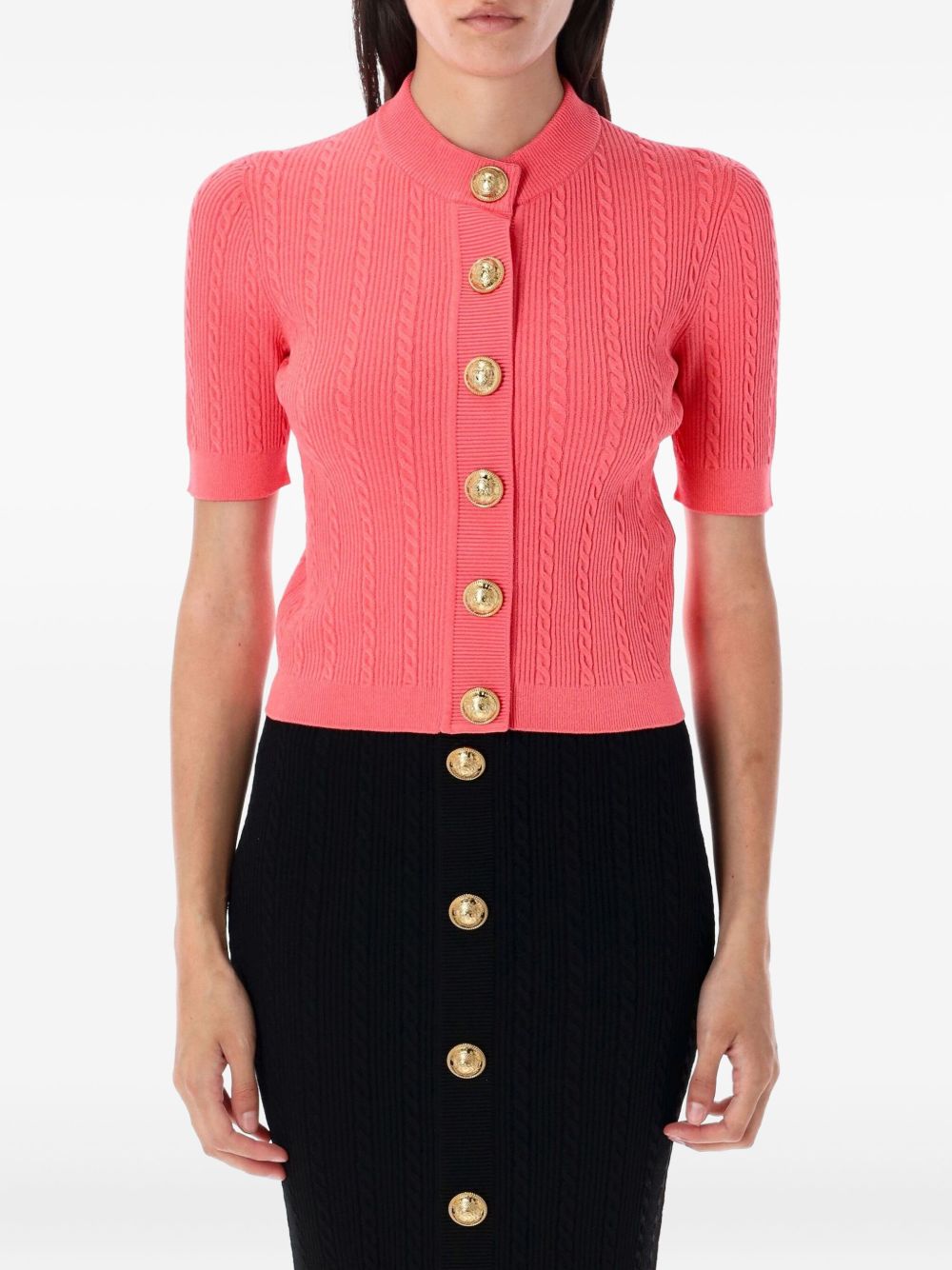 Balmain Cable-knit buttoned cardigan Balmain