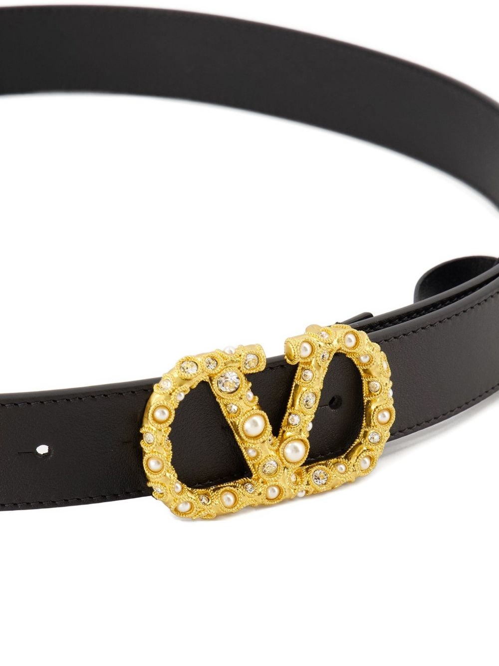 Valentino Garavani crystal embellishment VLogo Signature leather belt Valentino Garavani