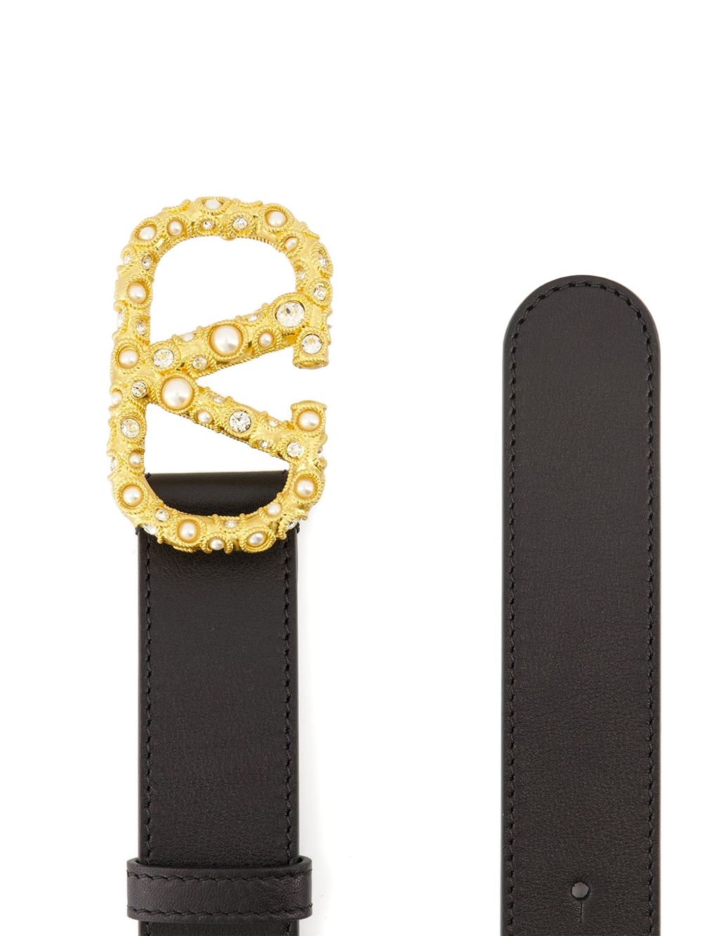 Valentino Garavani crystal embellishment VLogo Signature leather belt Valentino Garavani