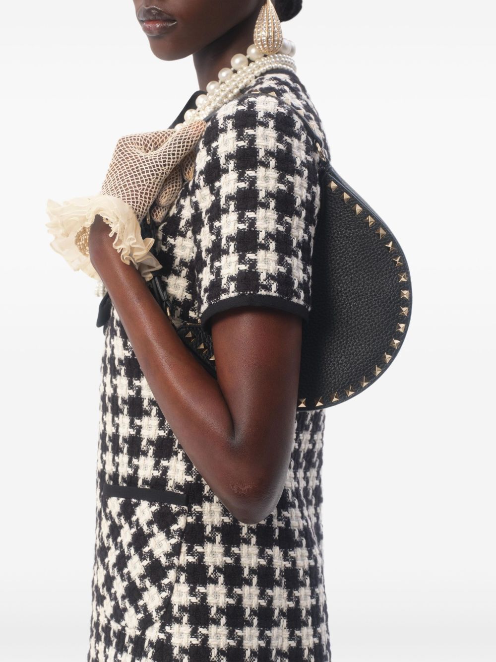 Valentino Garavani Mini Rockstud Hobo Bag in Grainy Calfskin Valentino Garavani