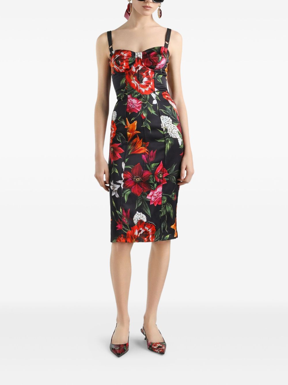 Dolce & Gabbana Flower print satin dress Dolce & Gabbana