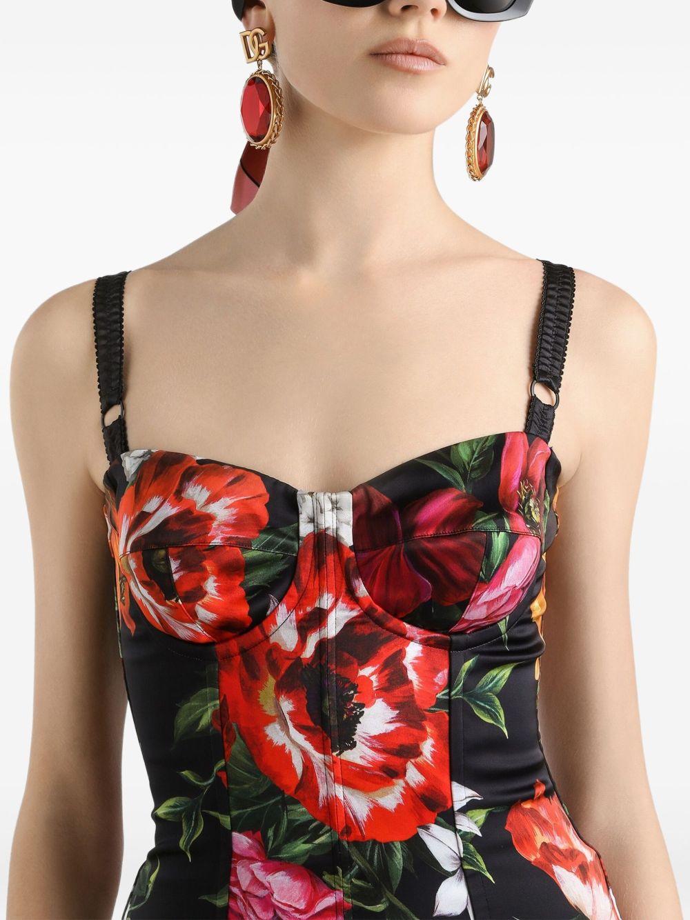 Dolce & Gabbana Flower print satin dress Dolce & Gabbana