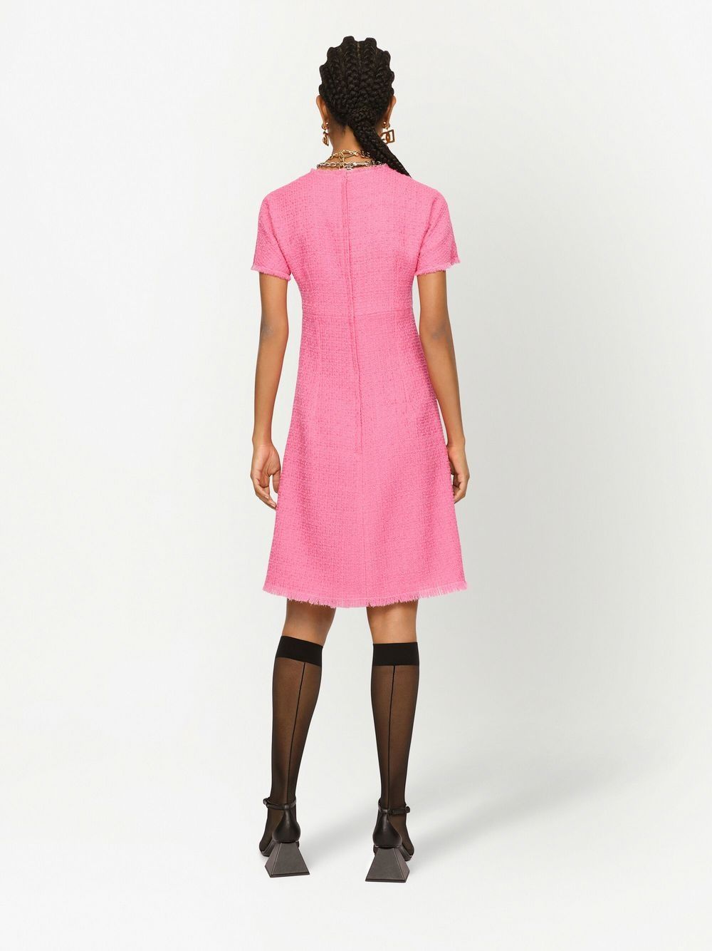 Dolce & Gabbana Rachel tweed calf-length dress with DG logo Dolce & Gabbana