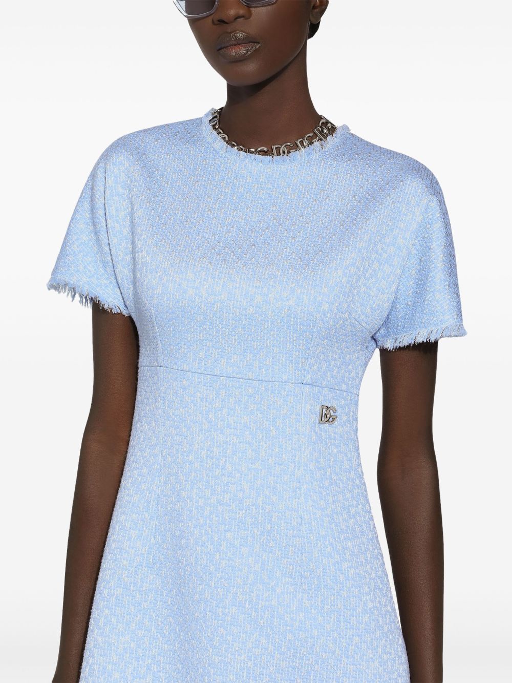Dolce & Gabbana Rachel tweed midi dress with DG logo Dolce & Gabbana