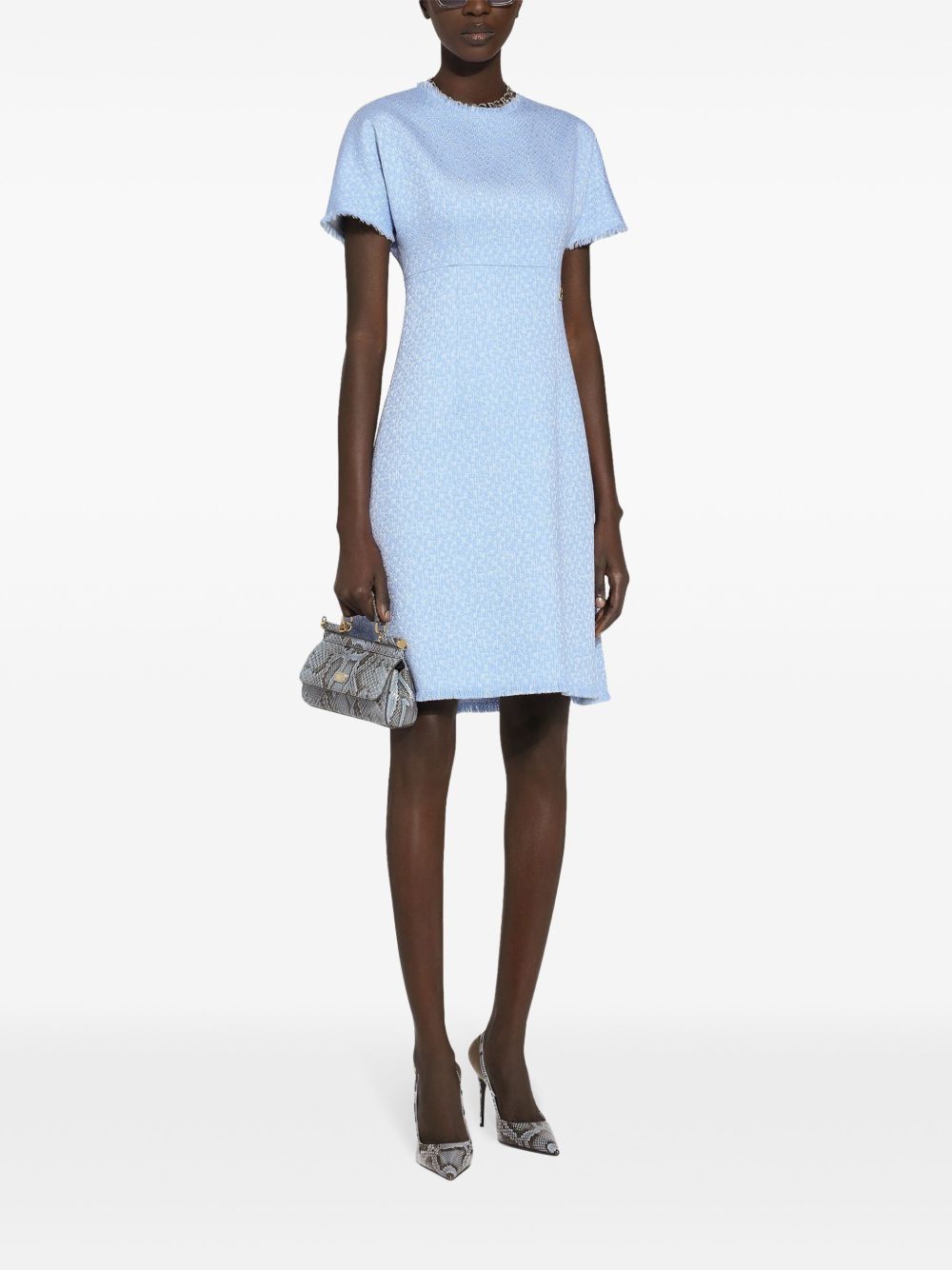Dolce & Gabbana Rachel tweed midi dress with DG logo Dolce & Gabbana