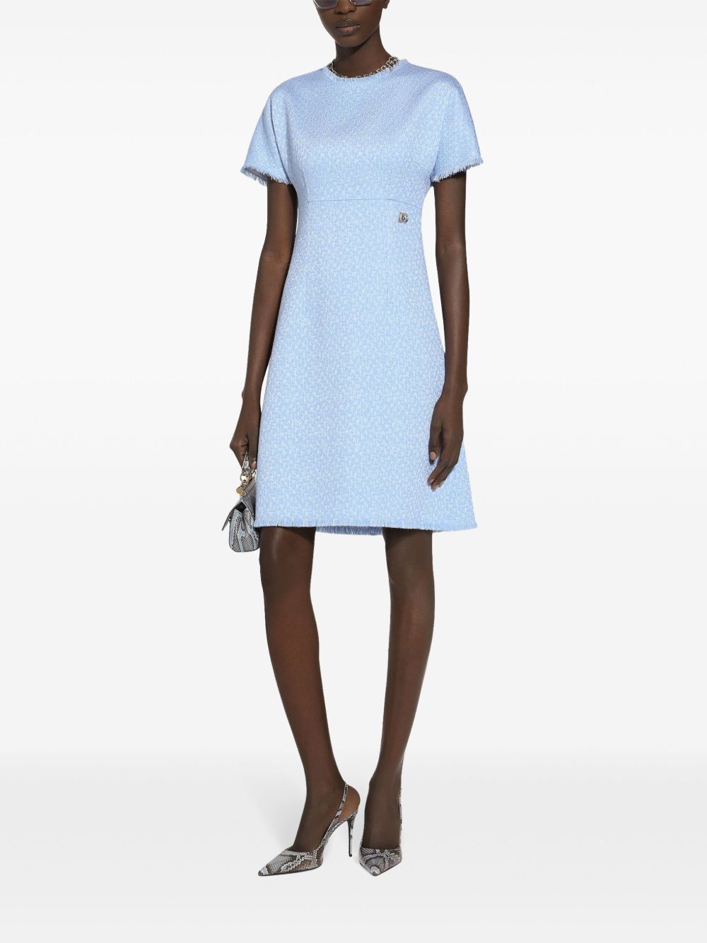 Dolce & Gabbana Rachel tweed midi dress with DG logo Dolce & Gabbana