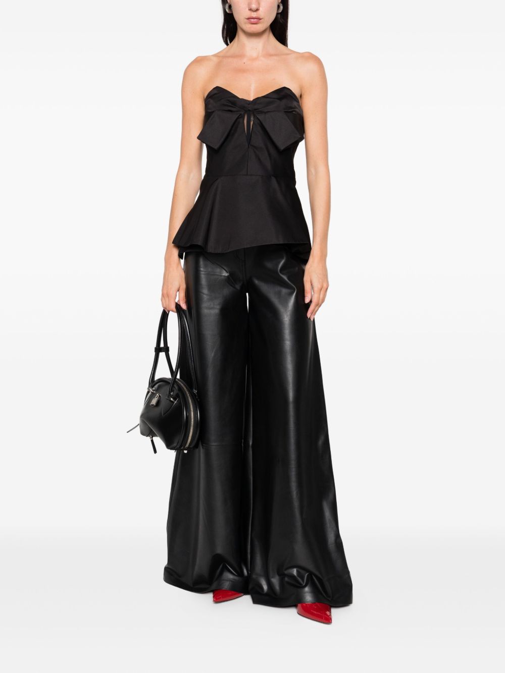 Alexander McQueen Bow-detailed peplum top Alexander Mcqueen