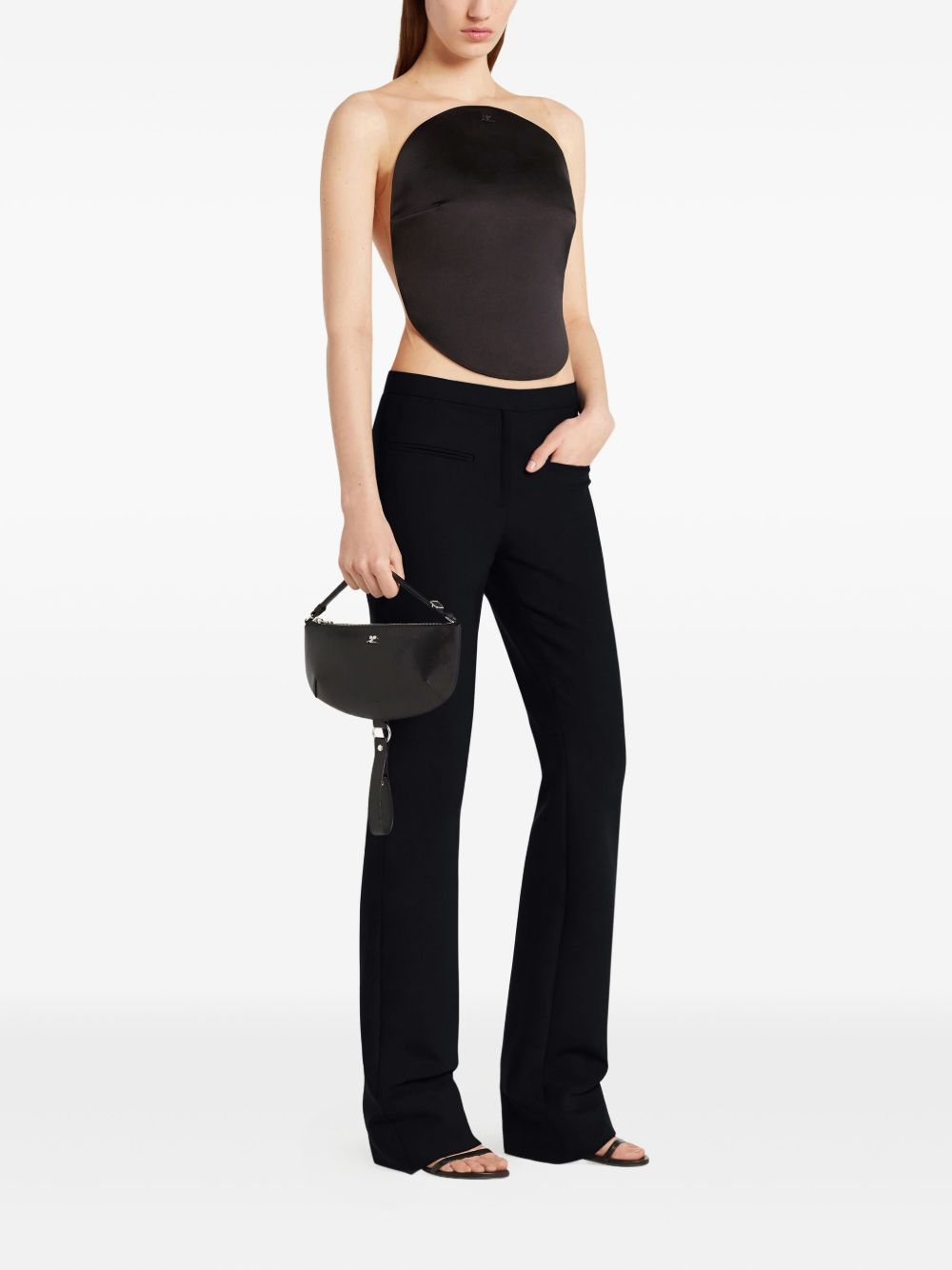 Courreges Pre half-moon leather shoulder bag Courreges Pre