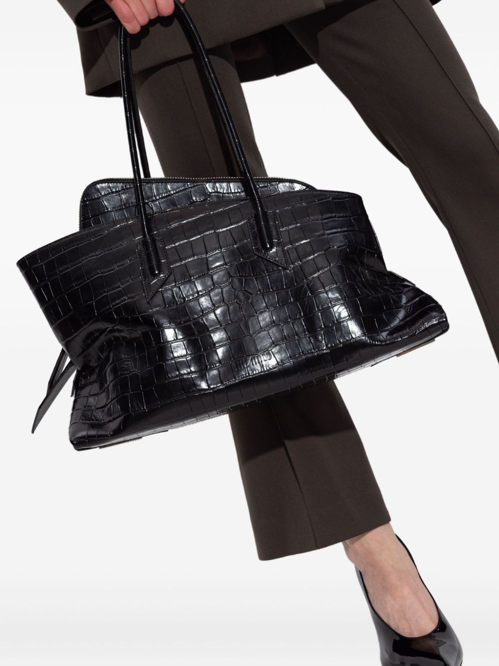 The Attico crocodile-effect tote bag