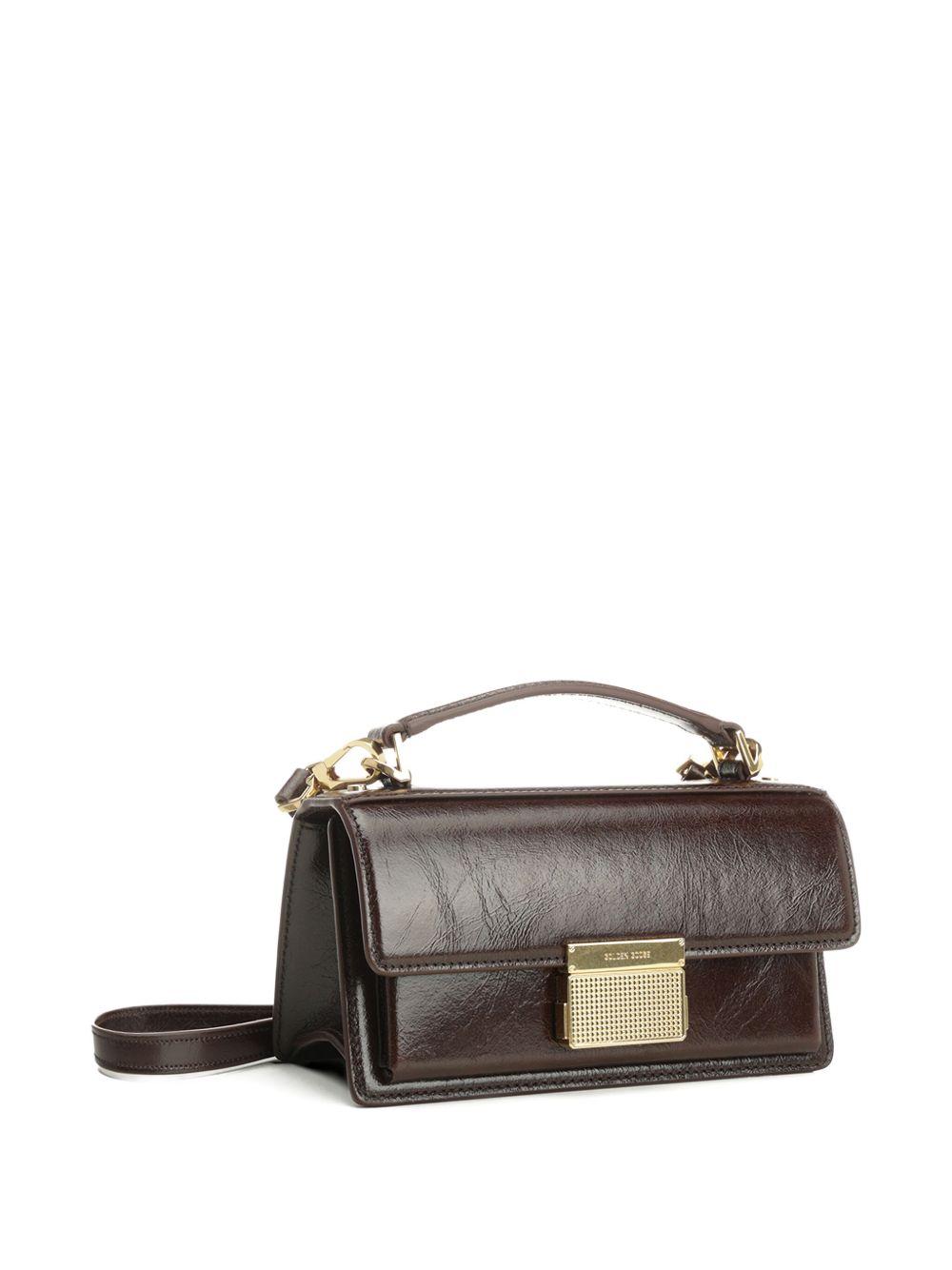 Golden Goose Small Venezia Bag in dark brown leather with gold buckle Golden Goose