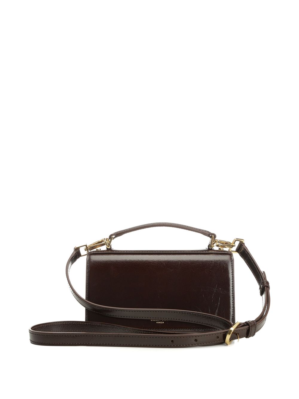 Golden Goose Small Venezia Bag in dark brown leather with gold buckle Golden Goose