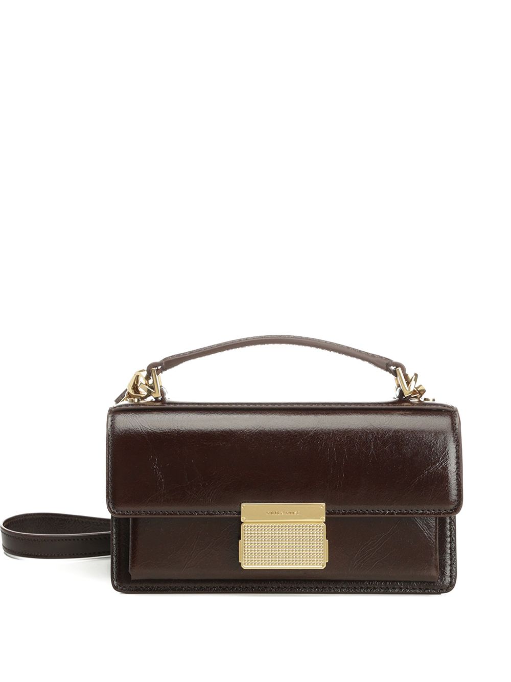 Golden Goose Small Venezia Bag in dark brown leather with gold buckle Golden Goose