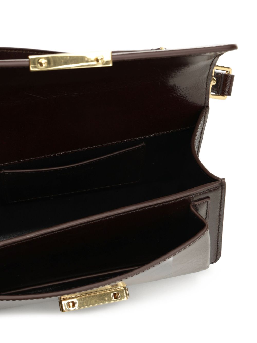 Golden Goose Small Venezia Bag in dark brown leather with gold buckle Golden Goose