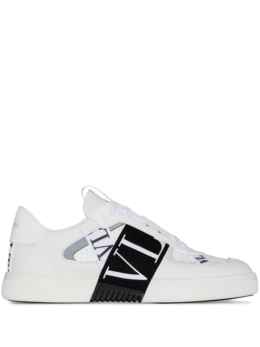 Valentino Garavani VL7N Low-Top Sneaker In Calfskin, Mesh Fabric And Ribbons Valentino Garavani