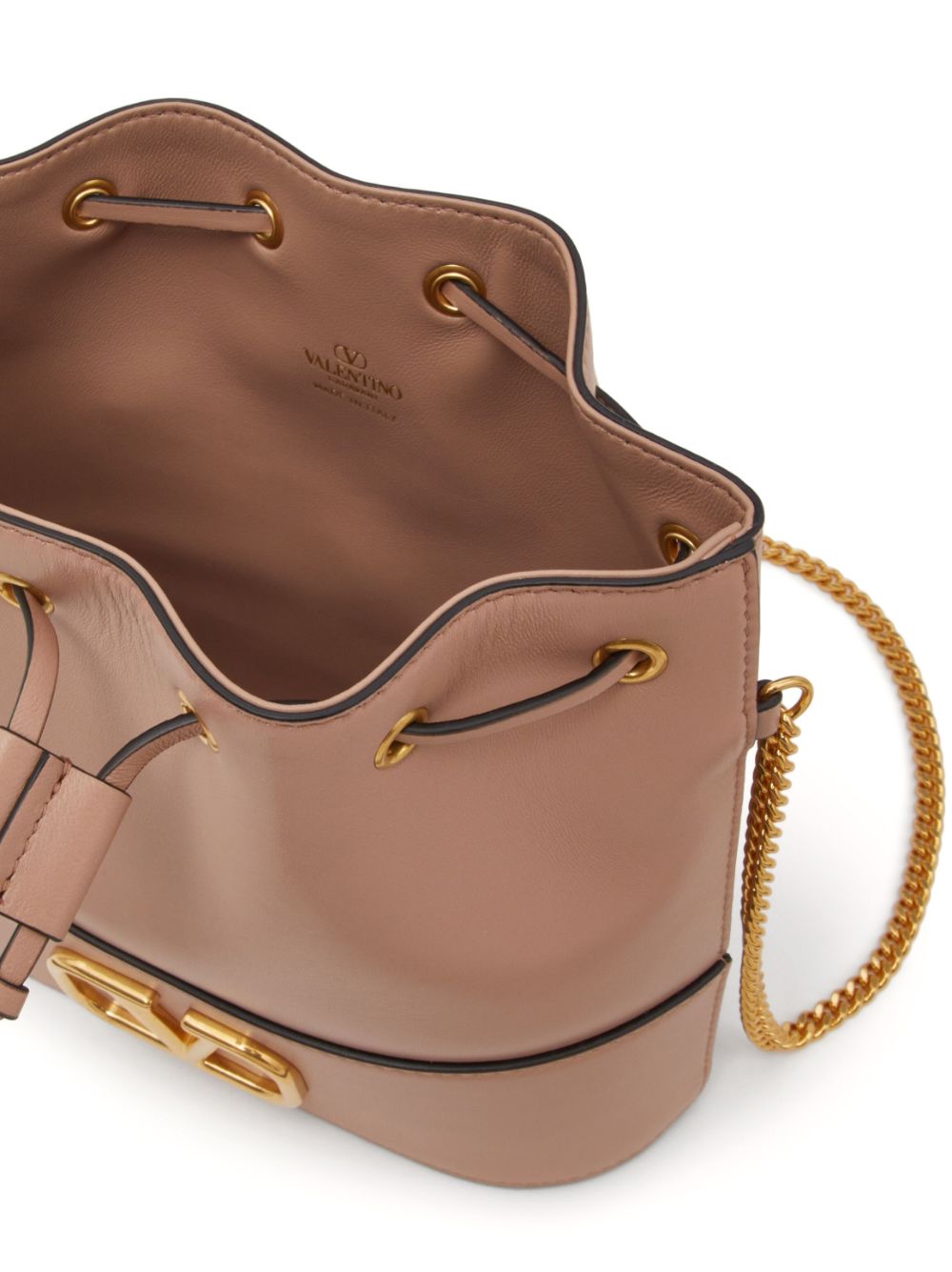 Valentino Garavani Mini Bucket Bag With Chain Vlogo Signature In Nappa Leather