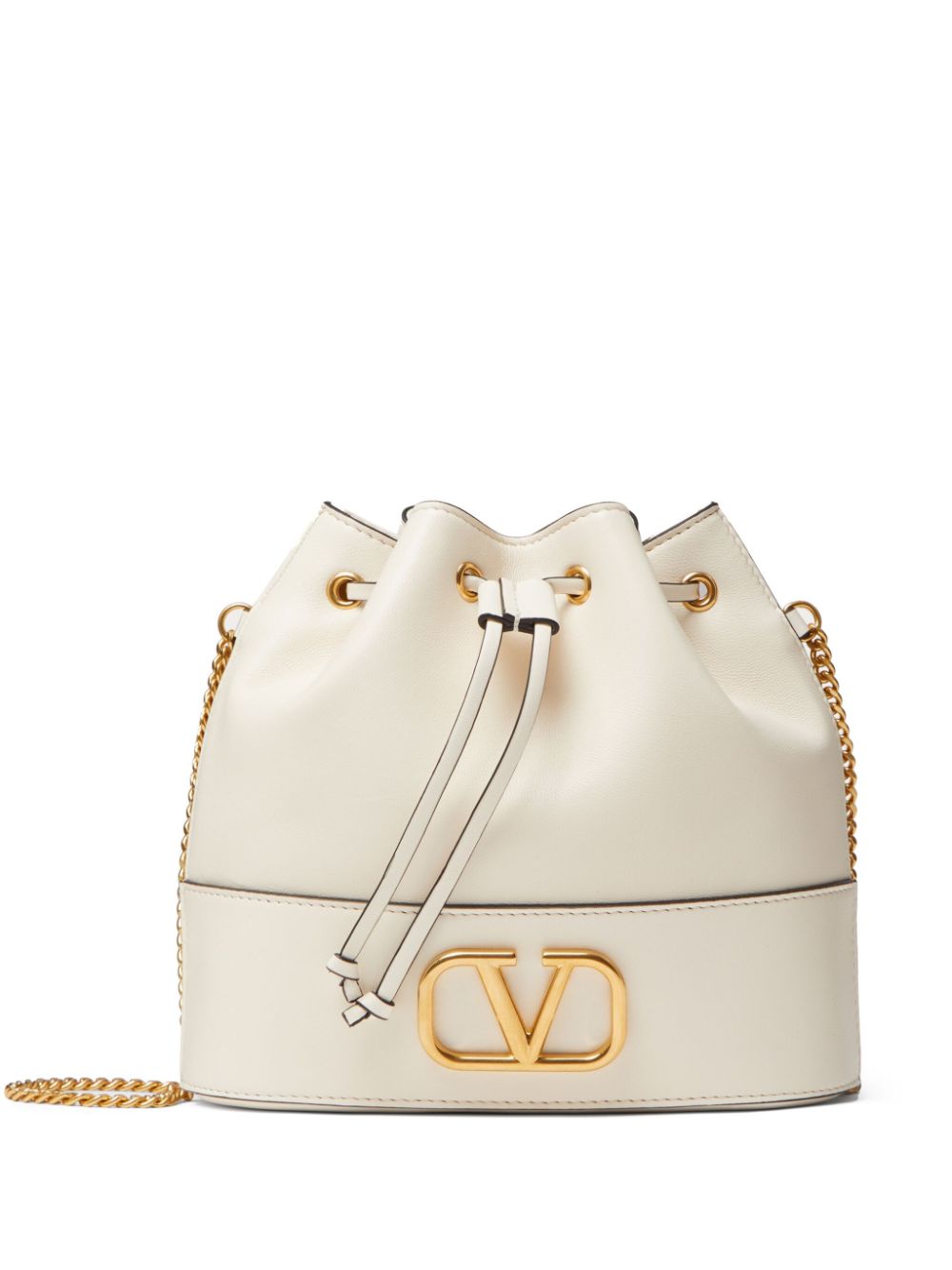Valentino Garavani Mini Bucket Bag With Chain Vlogo Signature In Nappa Leather