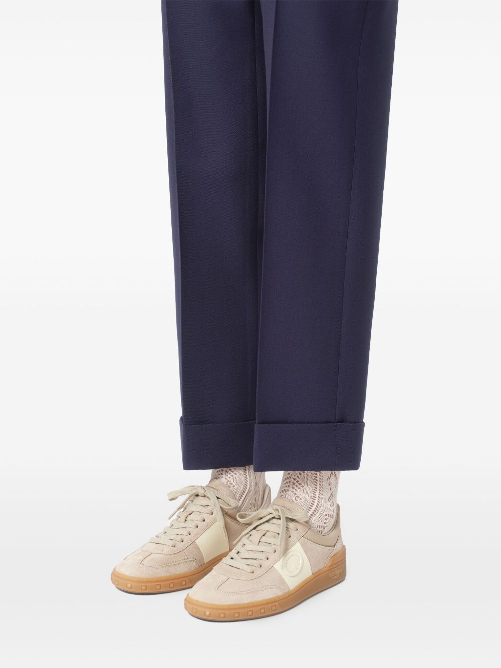 Valentino Garavani Upvillage Low Top Sneaker in Split Leather and Nappa Calfskin Valentino Garavani