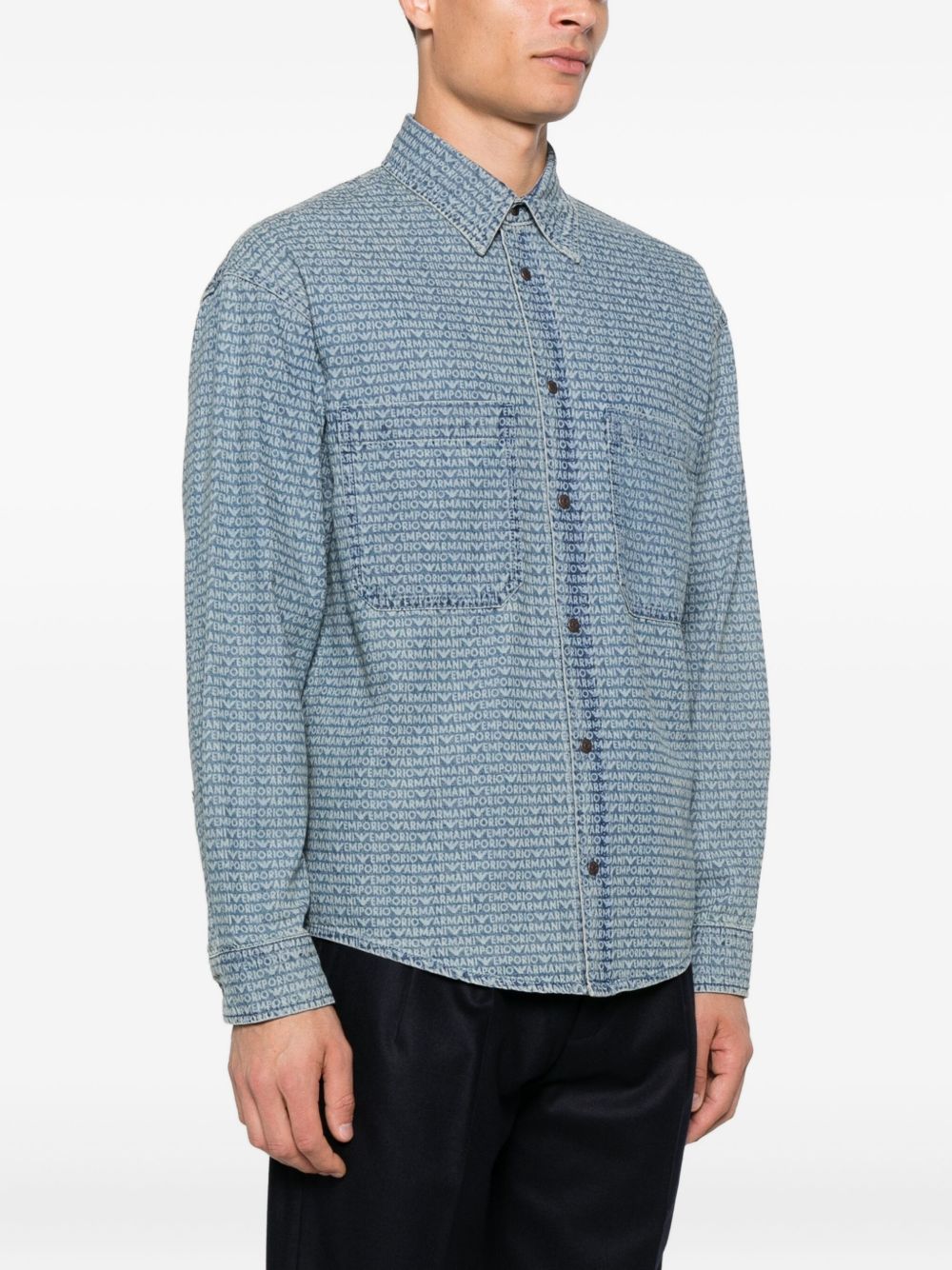 Emporio Armani Shirts Blue Emporio Armani