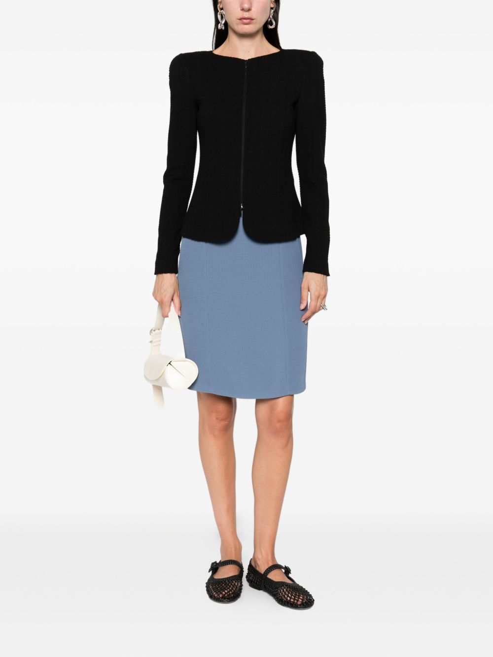 Emporio Armani Chevron-pattern jersey zip-up jacket Emporio Armani