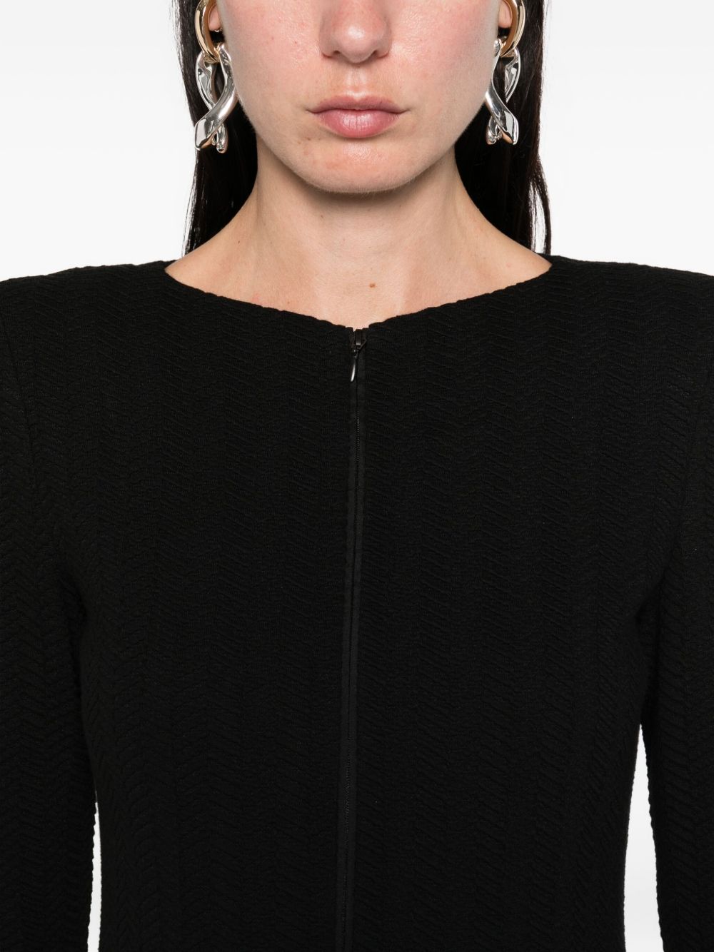 Emporio Armani Chevron-pattern jersey zip-up jacket Emporio Armani