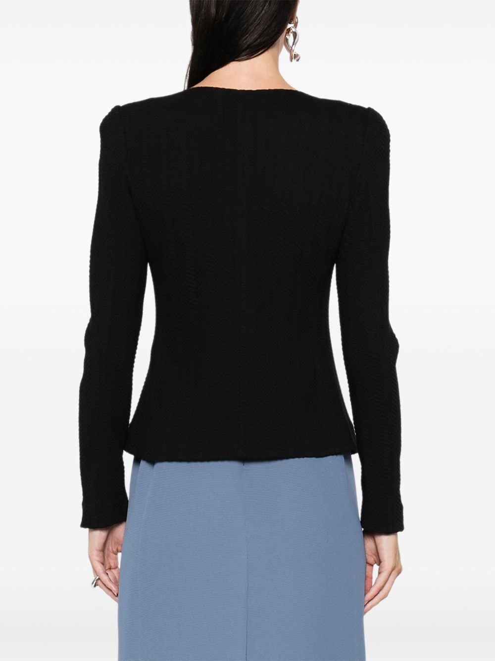 Emporio Armani Chevron-pattern jersey zip-up jacket Emporio Armani