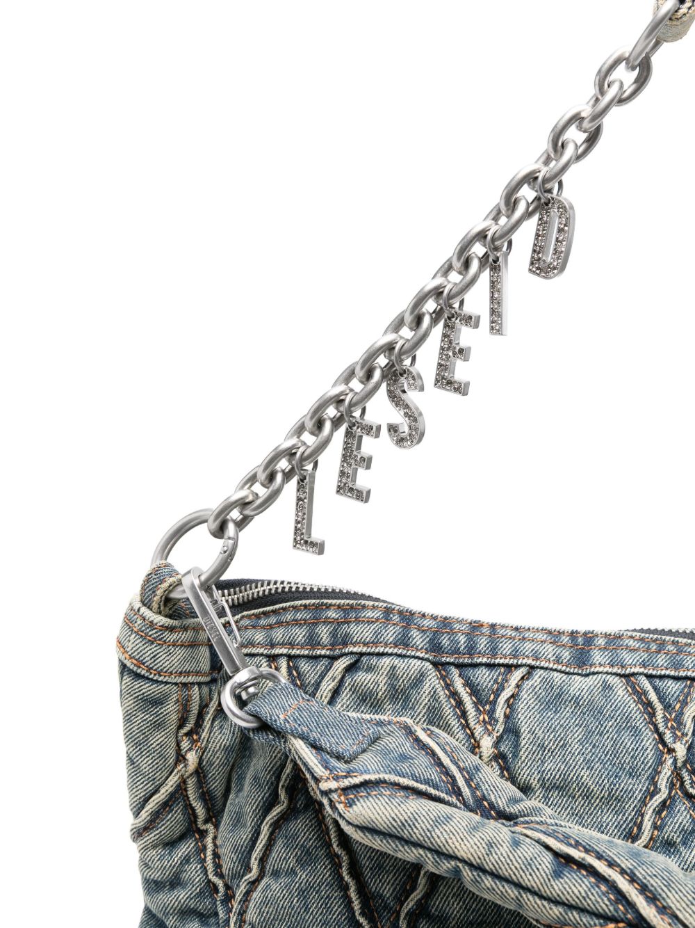 Diesel quilted chain-embellished shoulder bag Diesel