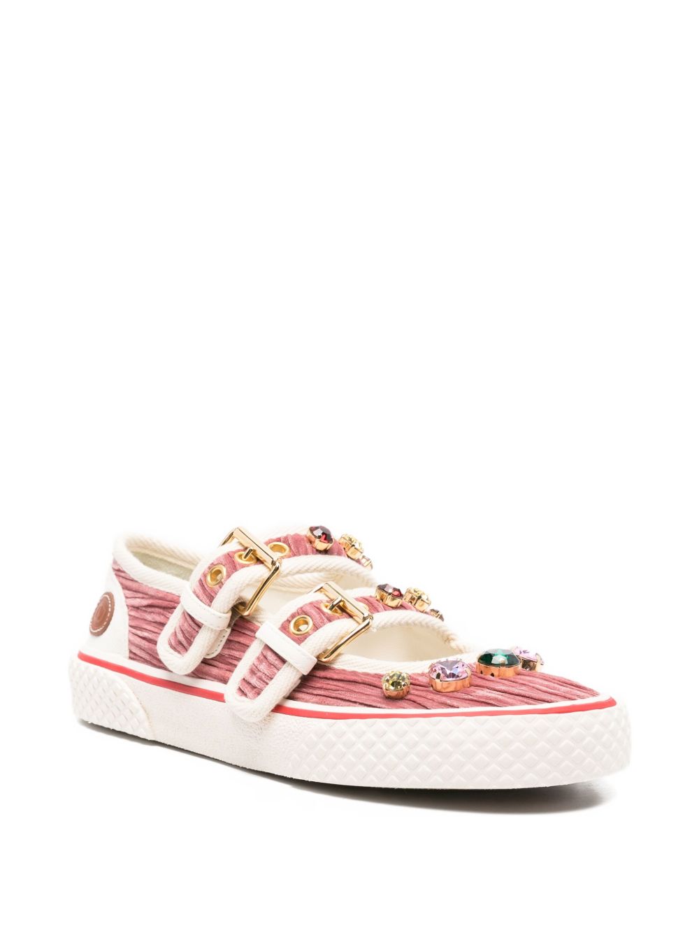 Valentino Garavani Jewel-embellished buckle sneakers Valentino Garavani