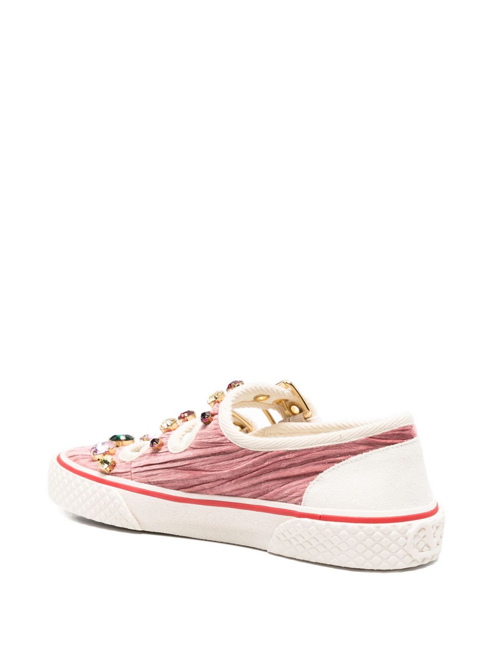 Valentino Garavani Jewel-embellished buckle sneakers Valentino Garavani